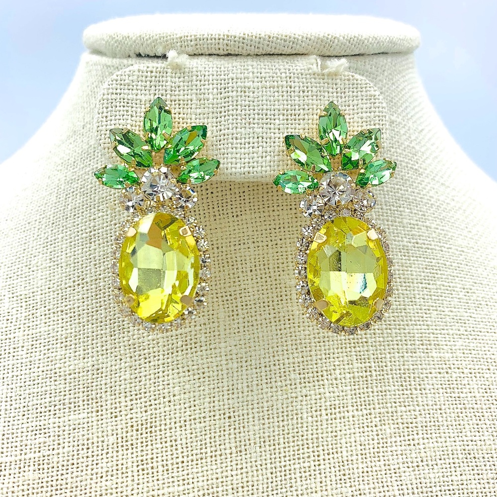 Pineapple Rhinestone Earrings